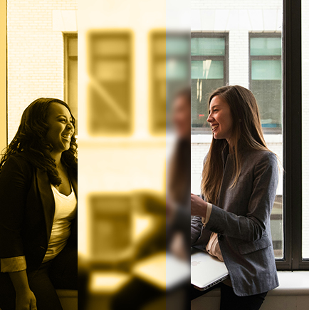 Happy professional woman shaking hands with an Invivyd employee she is in partnership with